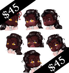 Chibi headshot $15 single +$5 multi *6=$30+15